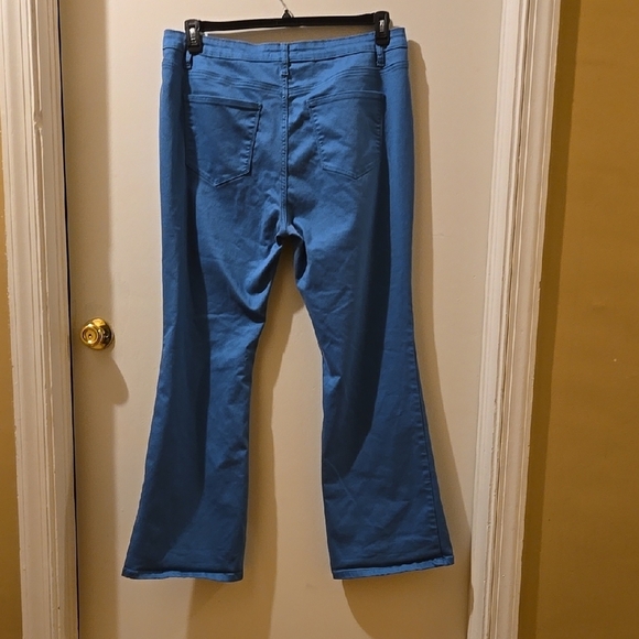 Zenana Blue Flared Pants - Picture 3 of 4